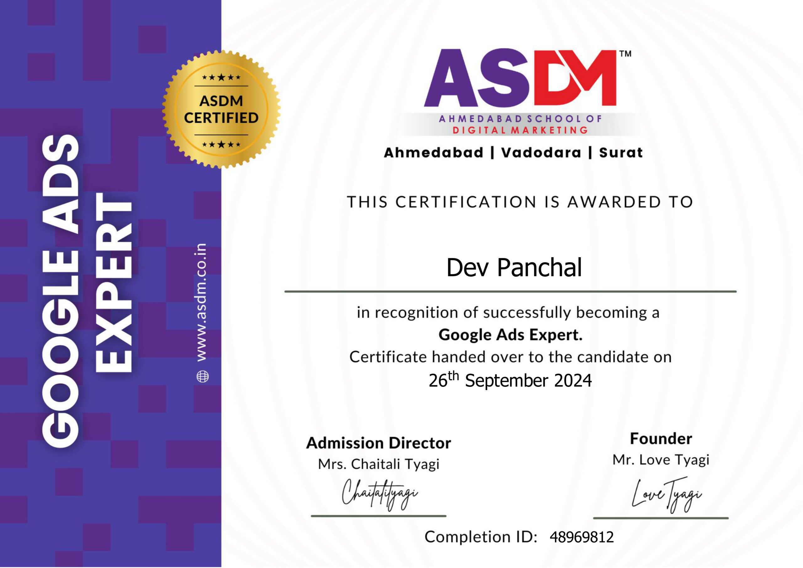 Google Ads Expert Certificate
