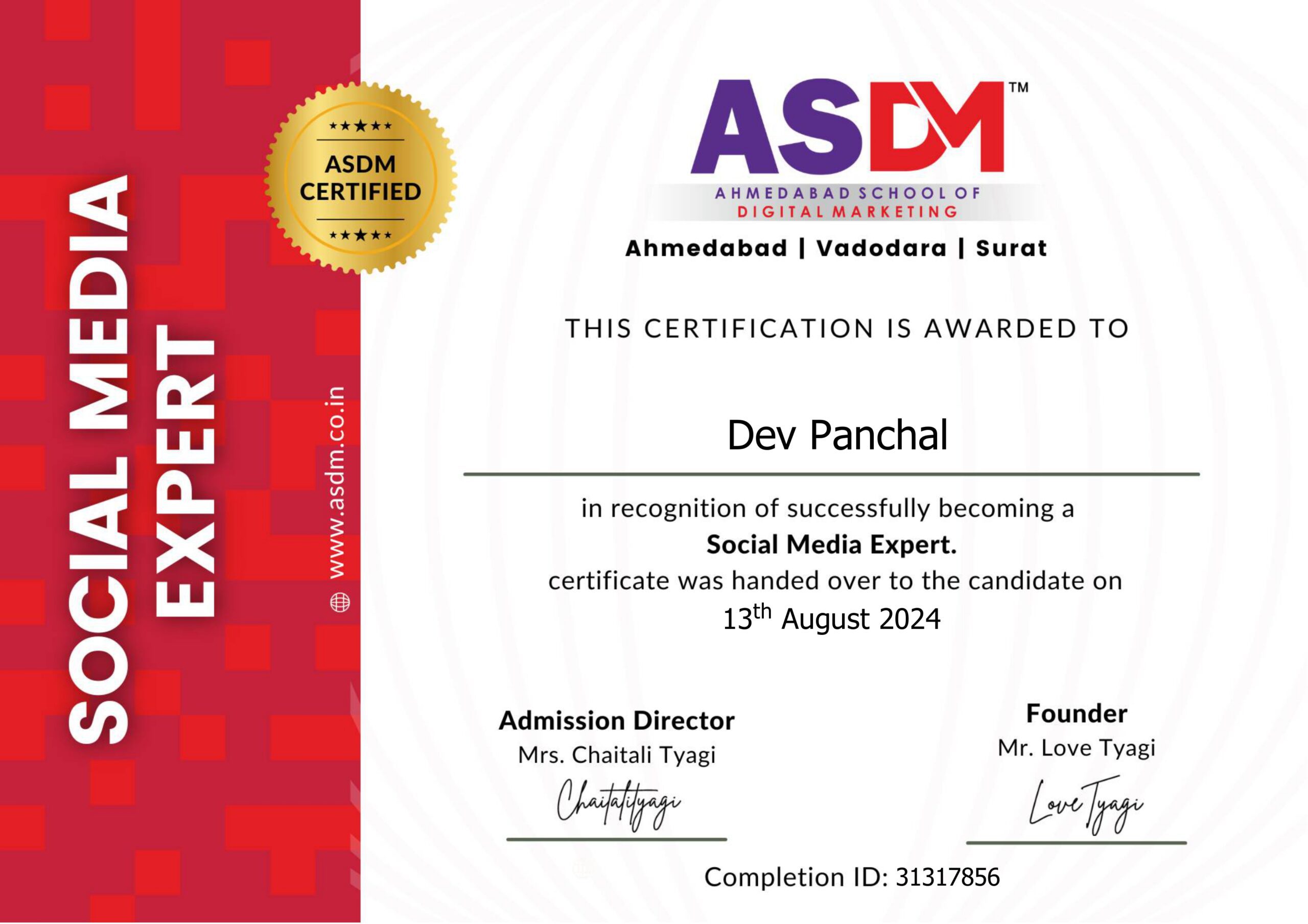 Social Media Expert Certificate